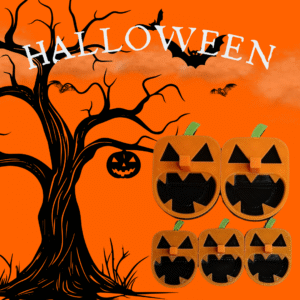 Pumpkin Smiley Tray Set